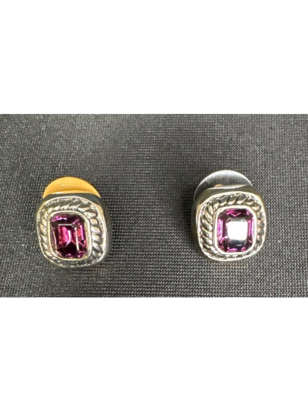 Two-Tone Amethyst Purple Necklace & Earring Gemstone Pendants Jewelry Set - Picture 7 of 10